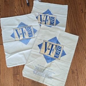 V.F. Jeans Cotton Tie Top Wash Bags Set of 3